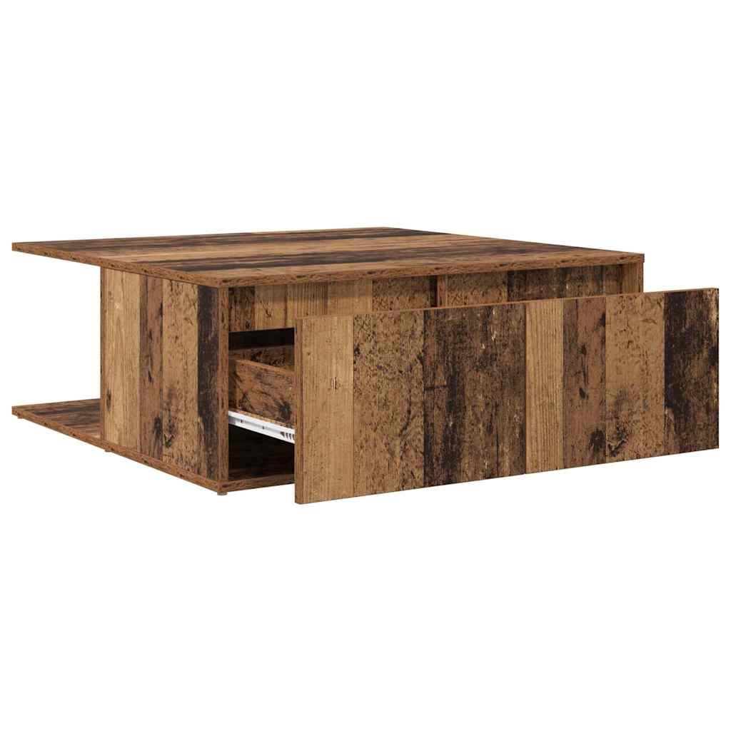 vidaXL Couchtisch mit Schubladen Altholz 80 x 80 x 31 cm Holzwerkstoff