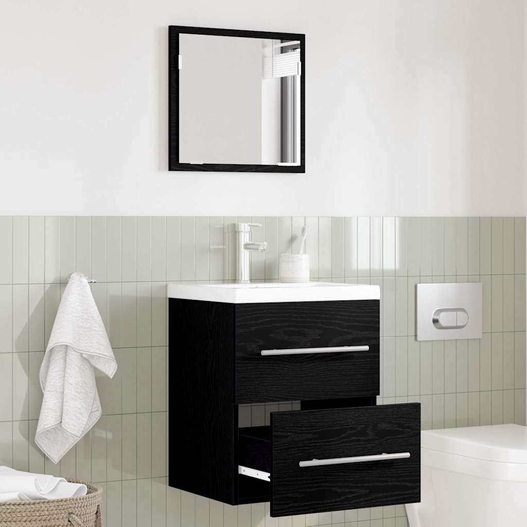 vidaXL Ensemble de meubles de salle de bain avec tiroirs Noir 41 x 38,5 x 48 cm
