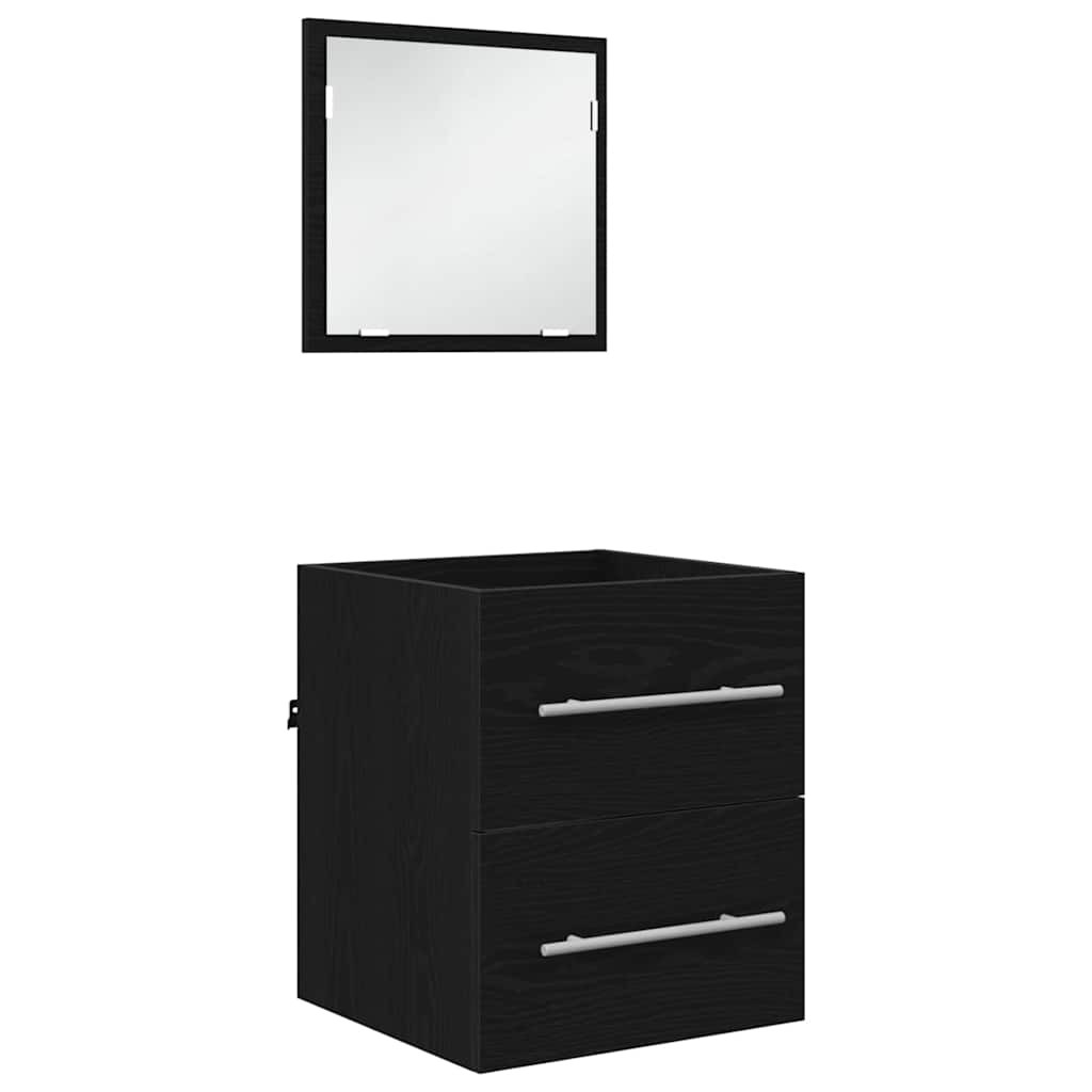 vidaXL Ensemble de meubles de salle de bain avec tiroirs Noir 41 x 38,5 x 48 cm