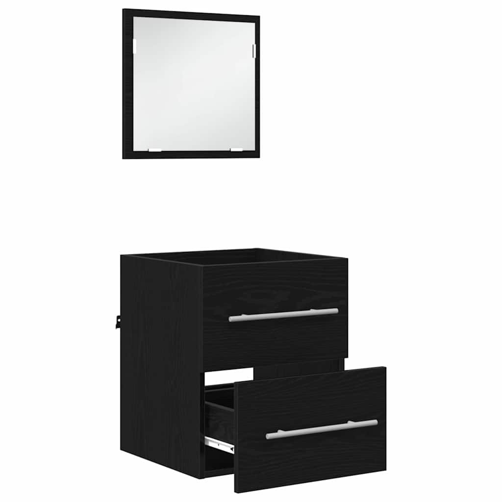vidaXL Ensemble de meubles de salle de bain avec tiroirs Noir 41 x 38,5 x 48 cm