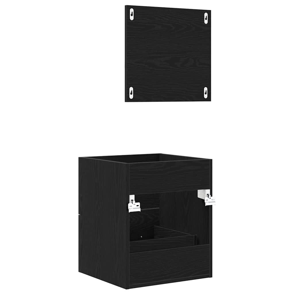 vidaXL Ensemble de meubles de salle de bain avec tiroirs Noir 41 x 38,5 x 48 cm