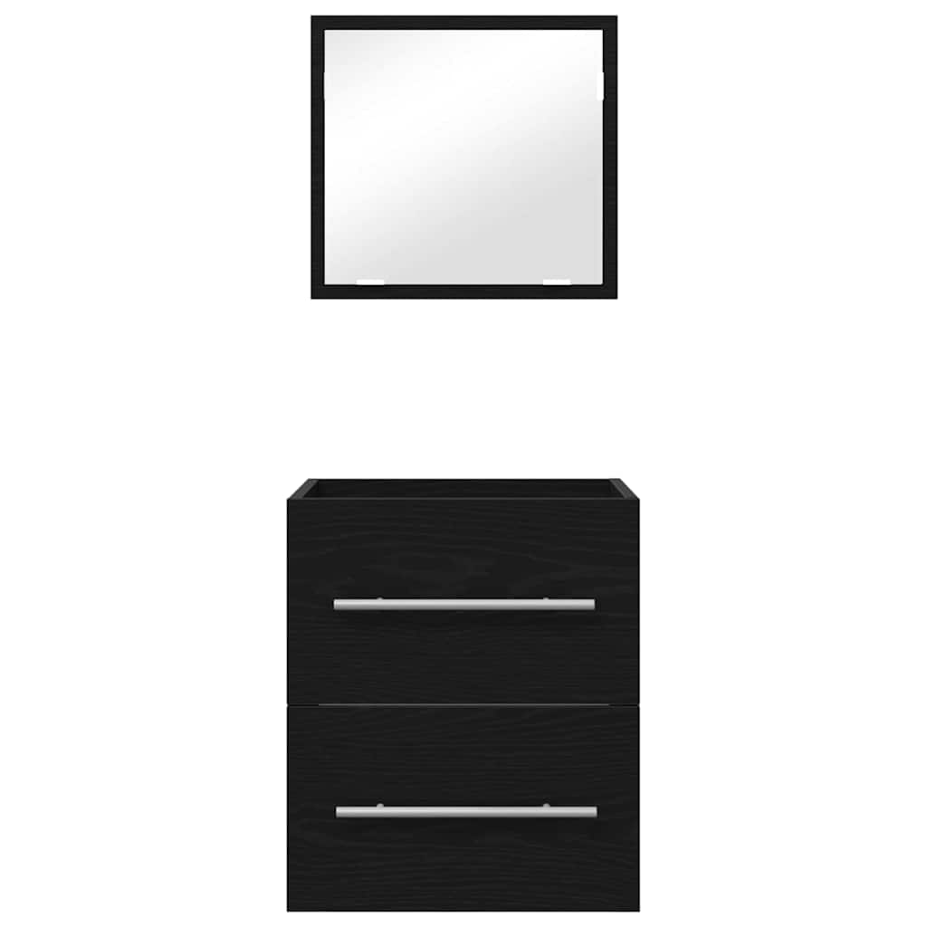 vidaXL Ensemble de meubles de salle de bain avec tiroirs Noir 41 x 38,5 x 48 cm