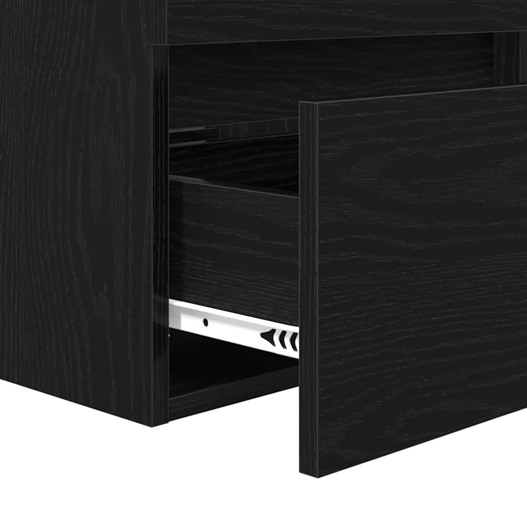 vidaXL Badezimmerschrank Schwarz Eichen-Optik 41 x 38,5 x 45 cm