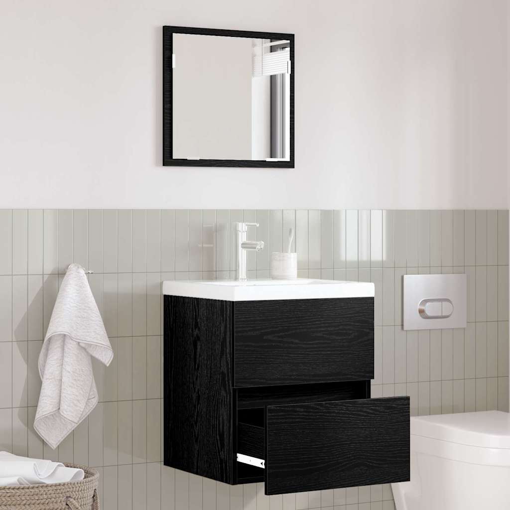 vidaXL Badezimmerschrank Schwarz Eichen-Optik 41 x 38,5 x 45 cm