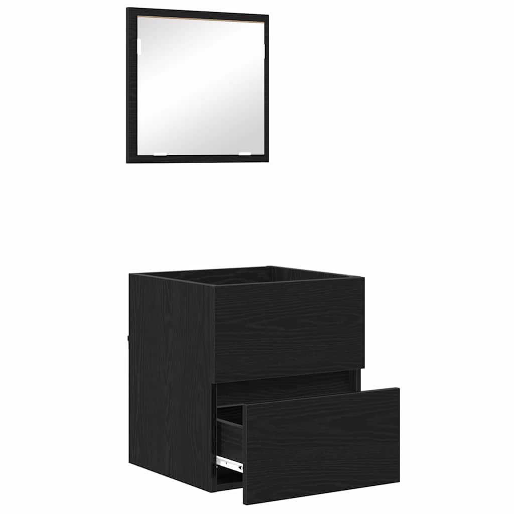 vidaXL Badezimmerschrank Schwarz Eichen-Optik 41 x 38,5 x 45 cm