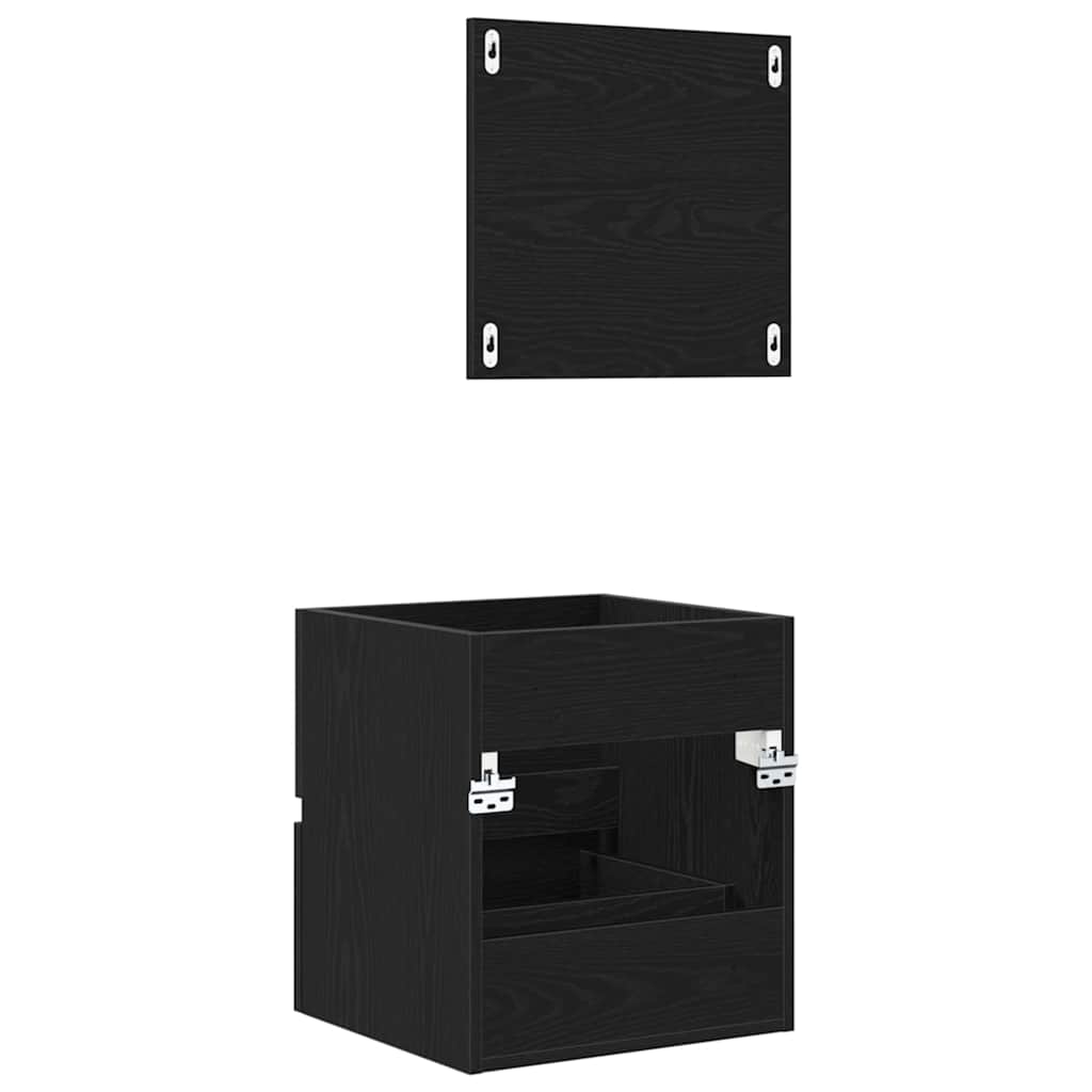 vidaXL Badezimmerschrank Schwarz Eichen-Optik 41 x 38,5 x 45 cm