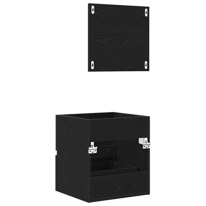 vidaXL Badezimmerschrank Schwarz Eichen-Optik 41 x 38,5 x 45 cm