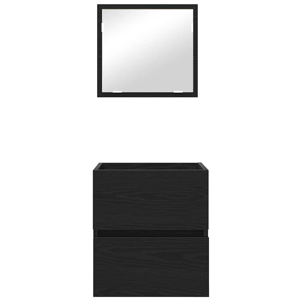 vidaXL Badezimmerschrank Schwarz Eichen-Optik 41 x 38,5 x 45 cm