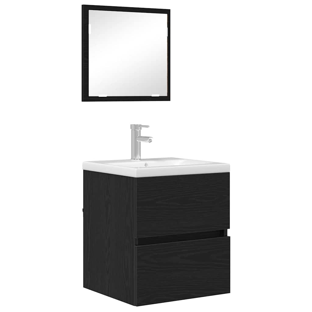 vidaXL Badezimmerschrank Schwarz Eichen-Optik 41 x 38,5 x 45 cm