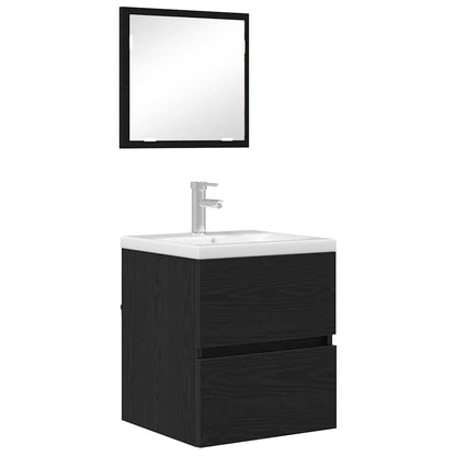vidaXL Badezimmerschrank Schwarz Eichen-Optik 41 x 38,5 x 45 cm