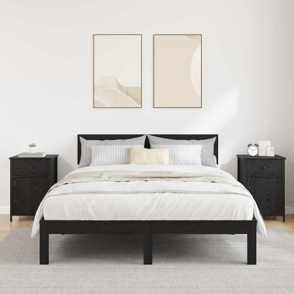 vidaXL Nachttisch 2 pcs Schwarz Eichen-Optik 40 x 42 x 60 cm