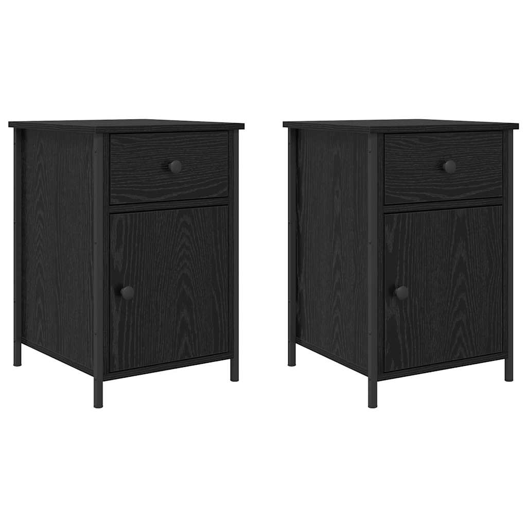 vidaXL Nachttisch 2 pcs Schwarz Eichen-Optik 40 x 42 x 60 cm