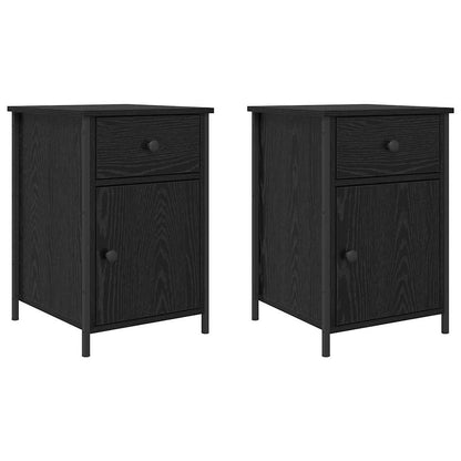 vidaXL Nachttisch 2 pcs Schwarz Eichen-Optik 40 x 42 x 60 cm