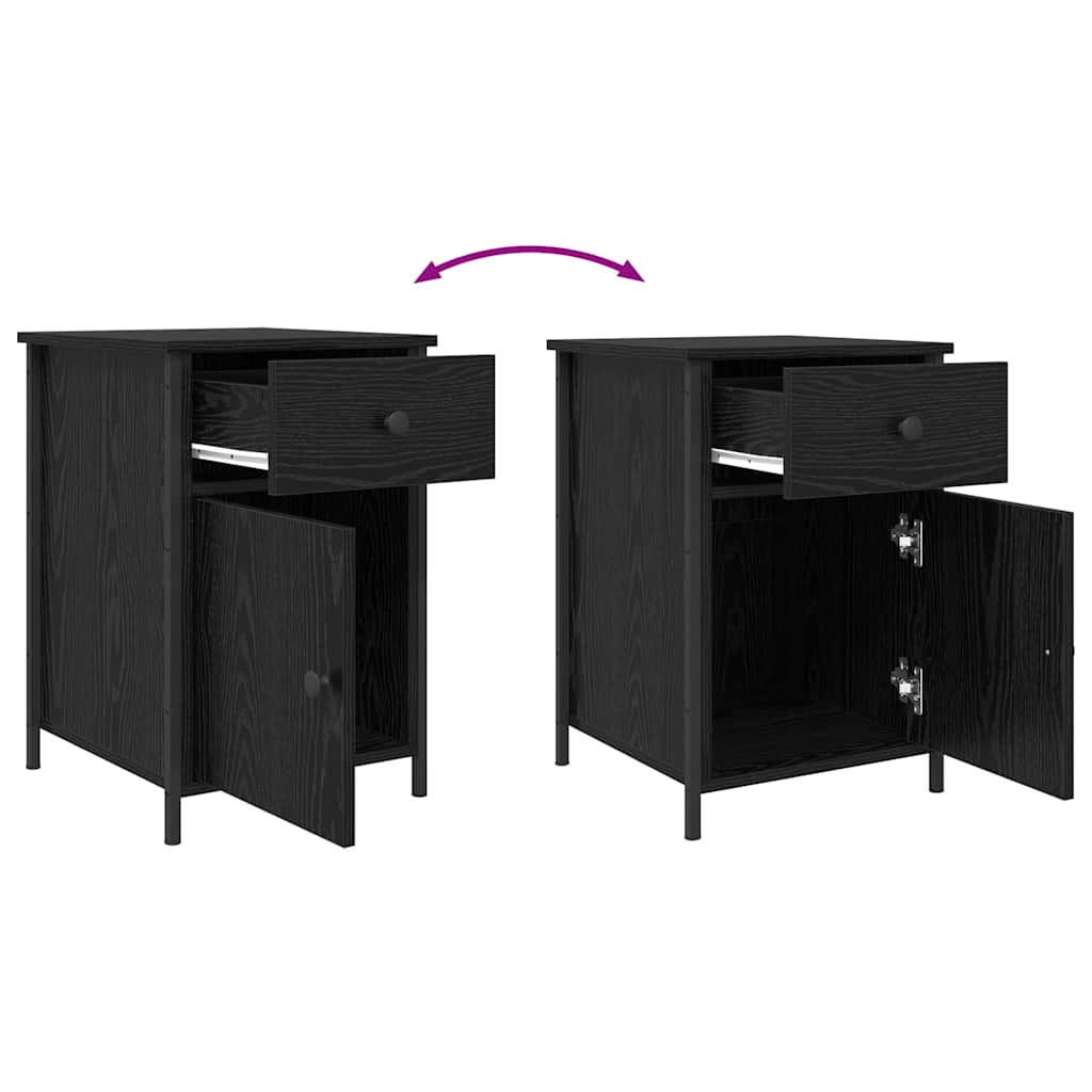 vidaXL Nachttisch 2 pcs Schwarz Eichen-Optik 40 x 42 x 60 cm
