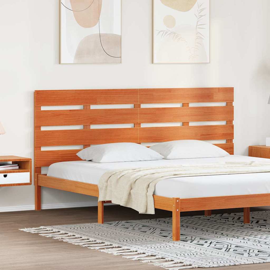 vidaXL Kopfteil Wachsbraun 200,5 x 3 x 80 cm Massives Kiefernholz