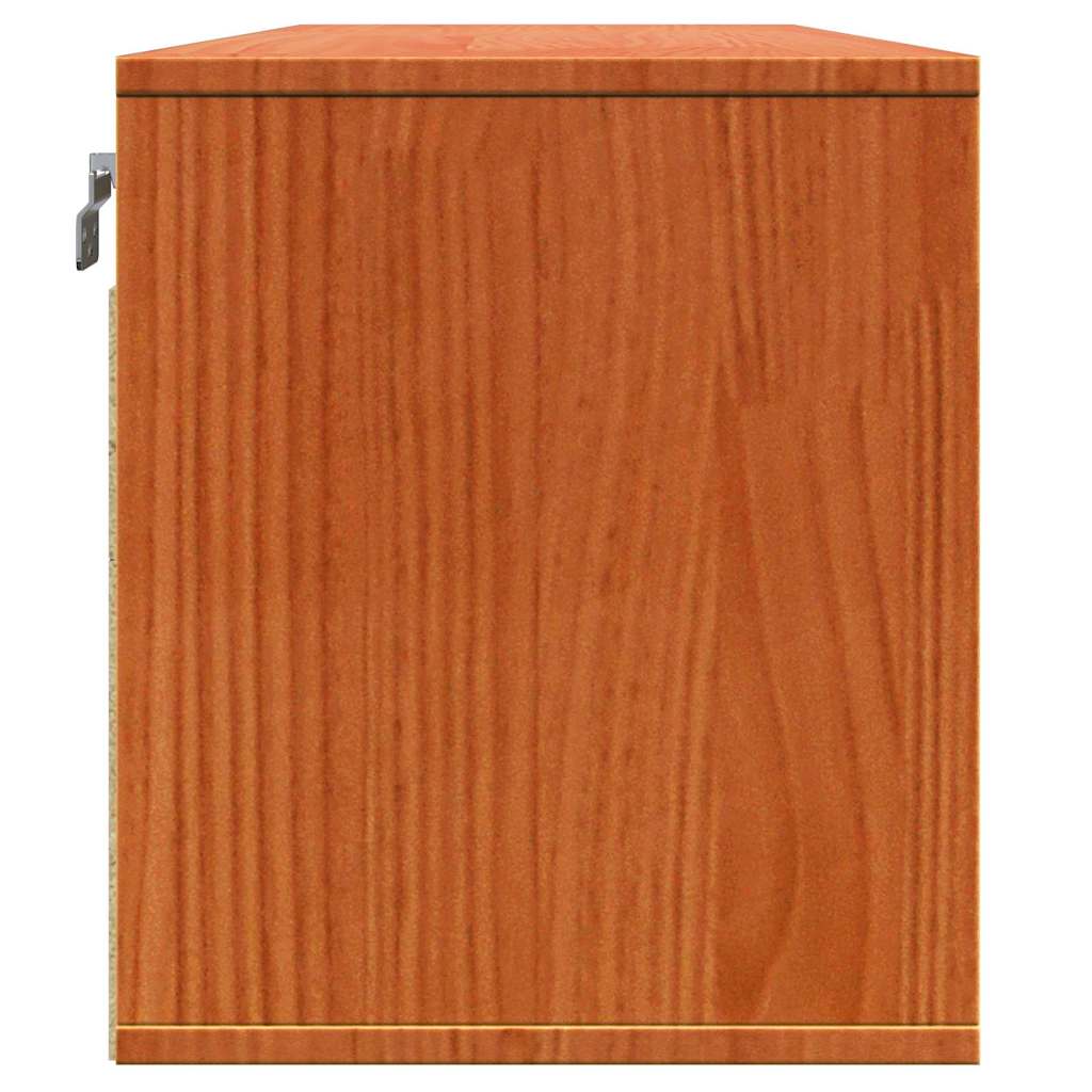 vidaXL Wandschrank Wachsbraun 100 x 30 x 35 cm Massives Kiefernholz