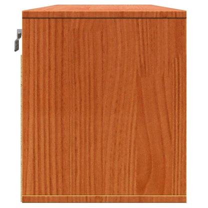 vidaXL Wandschrank Wachsbraun 100 x 30 x 35 cm Massives Kiefernholz