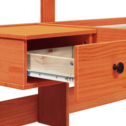 Bettrahmen mit Kopfteil Braun 150 x 200 cm Massives Kiefernholz