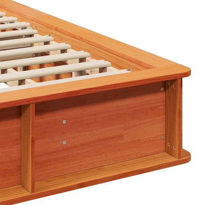 Bettrahmen Wachsbraun 200 x 200 cm Massives Kiefernholz