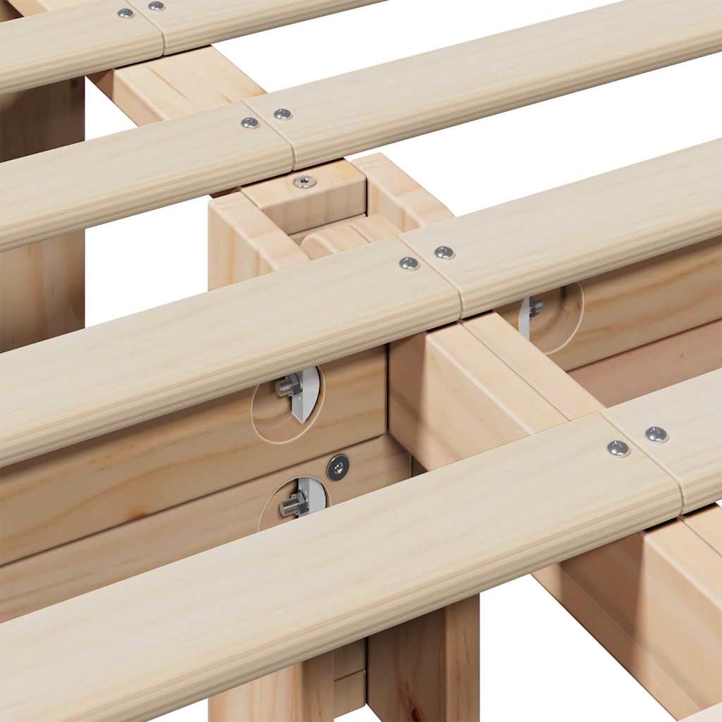 Bettrahmen Weiß 180 x 200 cm Massives Kiefernholz