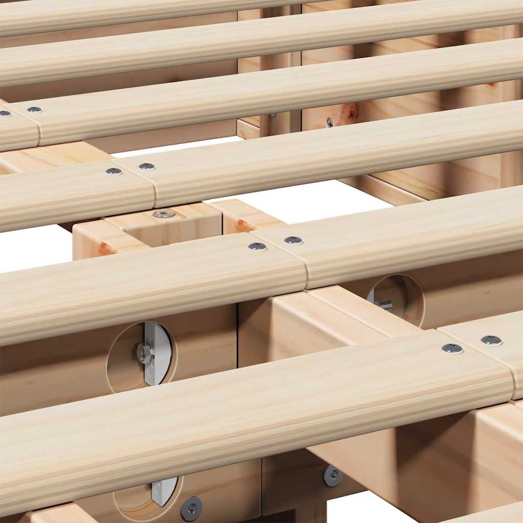 Bettrahmen Braun 140 x 200 cm Massives Kiefernholz