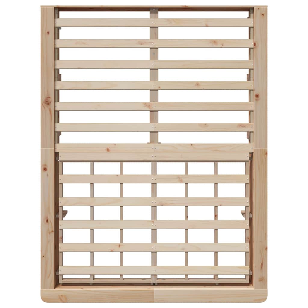 Bettrahmen Braun 135 x 190 cm Massives Kiefernholz