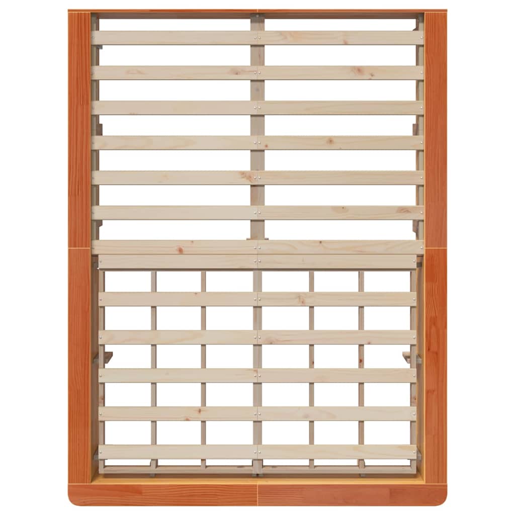 Bettrahmen Wachsbraun 120 x 190 cm Massives Kiefernholz