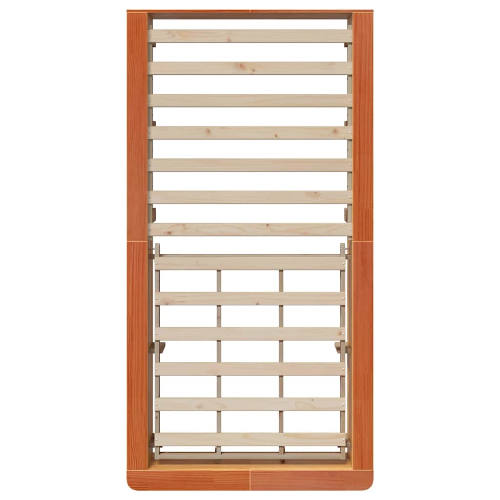 Bettrahmen Wachsbraun 90 x 200 cm Massives Kiefernholz