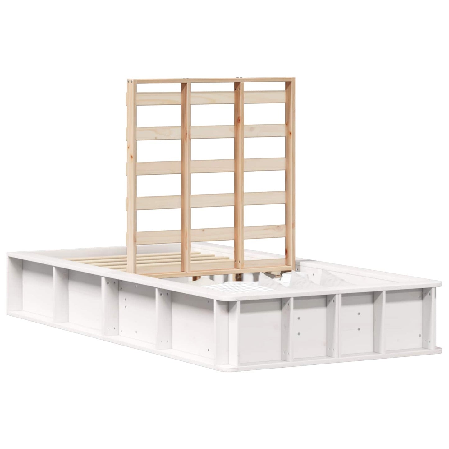 Bettrahmen Weiß 80 x 200 cm Massives Kiefernholz