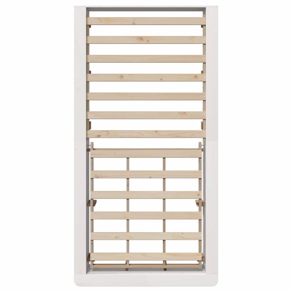 Bettrahmen Weiß 80 x 200 cm Massives Kiefernholz