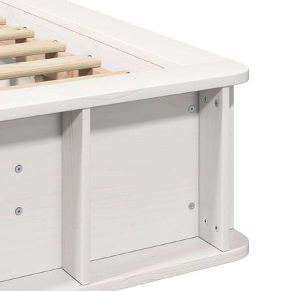 Bettrahmen Weiß 90 x 190 cm Massives Kiefernholz