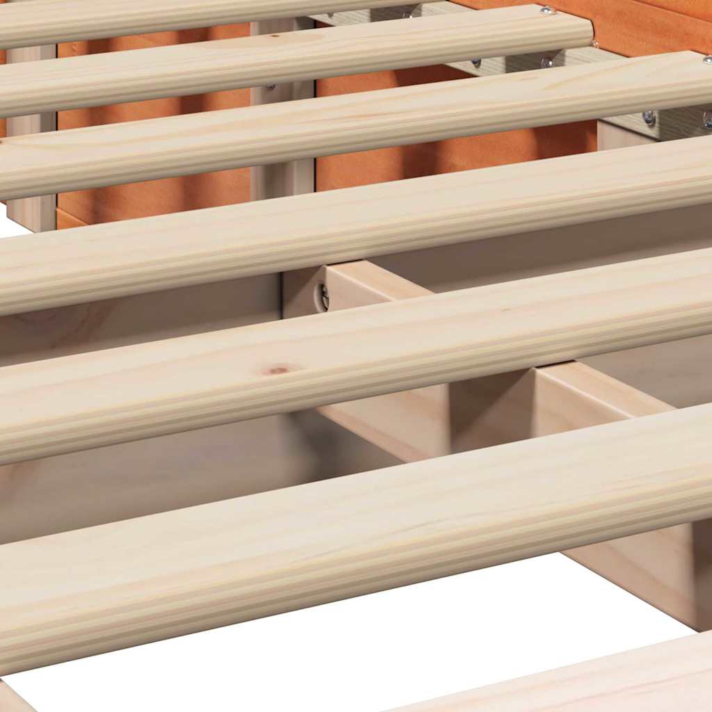 Bettrahmen Wachsbraun 90 x 190 cm Massives Kiefernholz