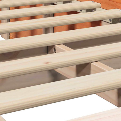 Bettrahmen Wachsbraun 90 x 190 cm Massives Kiefernholz