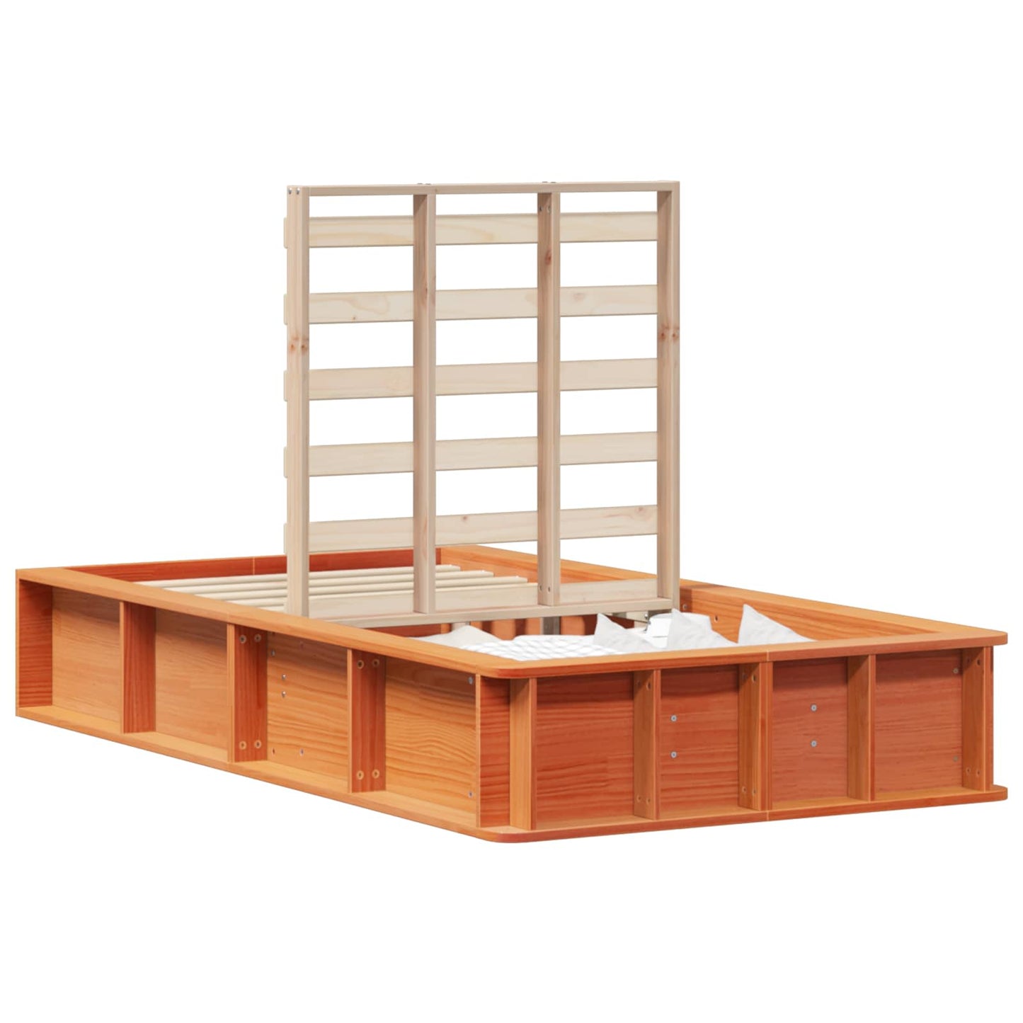 Bettrahmen Wachsbraun 90 x 190 cm Massives Kiefernholz