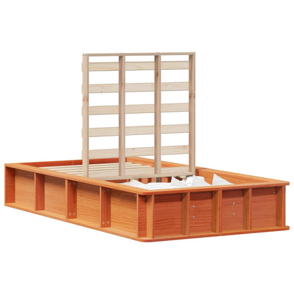 Bettrahmen Wachsbraun 90 x 190 cm Massives Kiefernholz