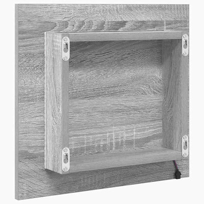 vidaXL LED-Badezimmerspiegel Graues Sonoma 40 x 37 x 8.5 cm