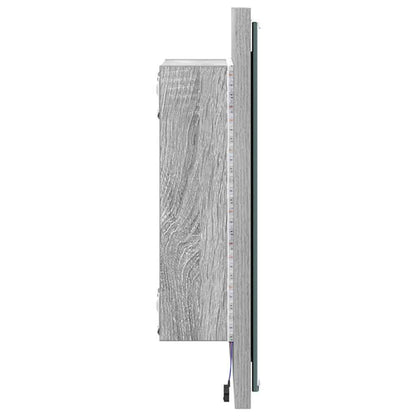 vidaXL LED-Badezimmerspiegel Graues Sonoma 40 x 37 x 8.5 cm