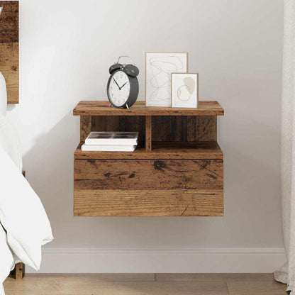 vidaXL Schwebender Nachttisch Altholz 40 x 31 x 28 cm Holzwerkstoff