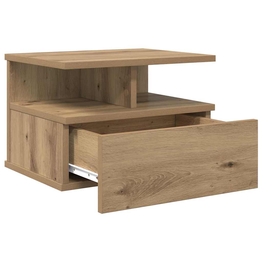 vidaXL Schwebender Nachttisch Artisan-Eiche 40 x 31 x 28 cm
