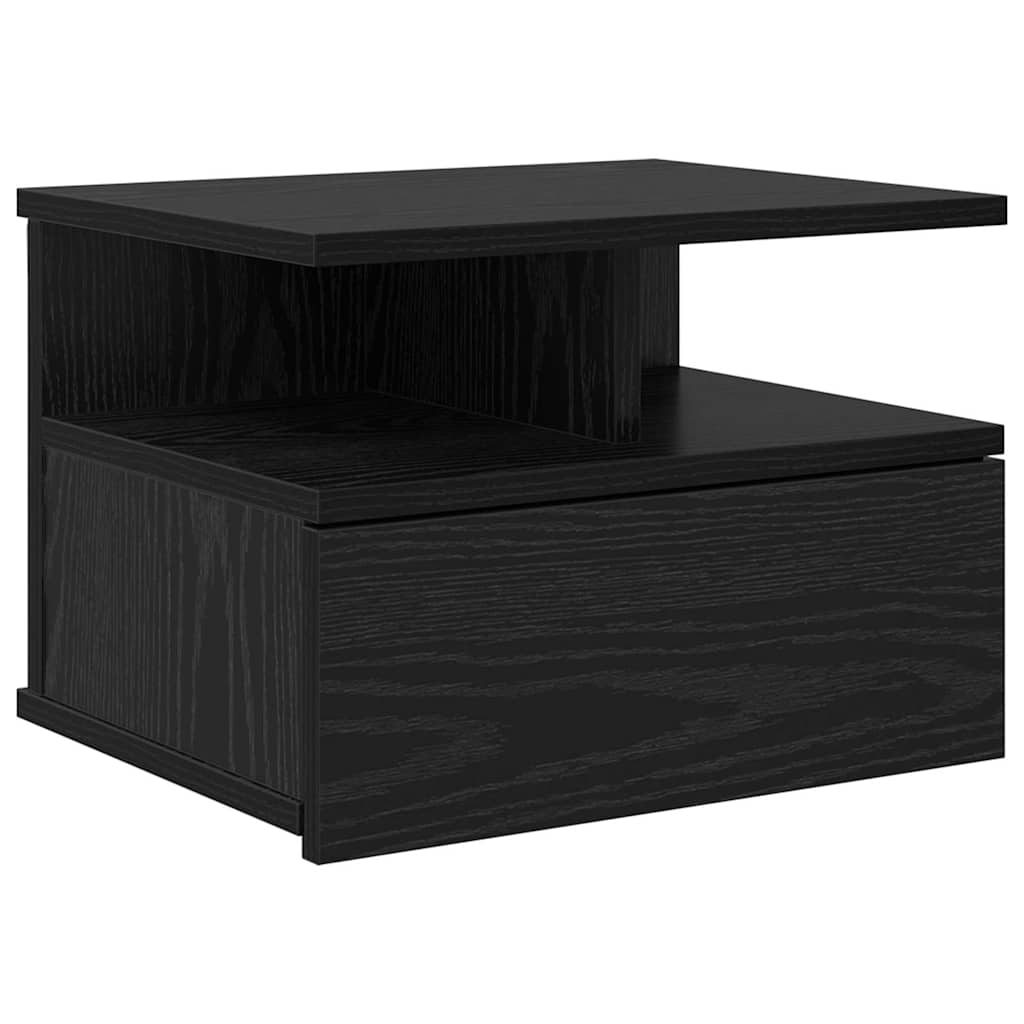 vidaXL Schwebender Nachttisch Schwarz Eichen-Optik 40 x 31 x 28 cm