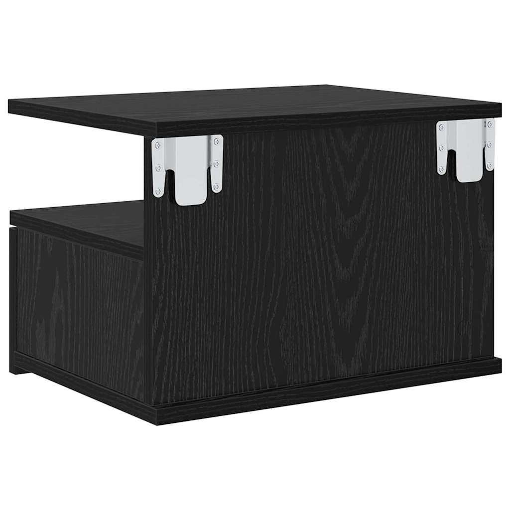 vidaXL Schwebender Nachttisch Schwarz Eichen-Optik 40 x 31 x 28 cm