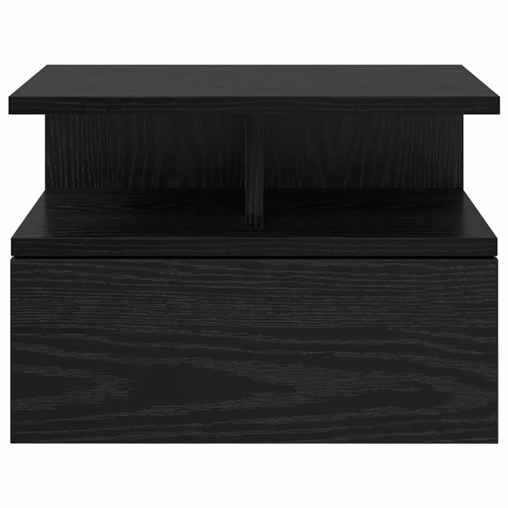 vidaXL Schwebender Nachttisch 2 pcs Schwarz Eichen-Optik Holzwerkstoff