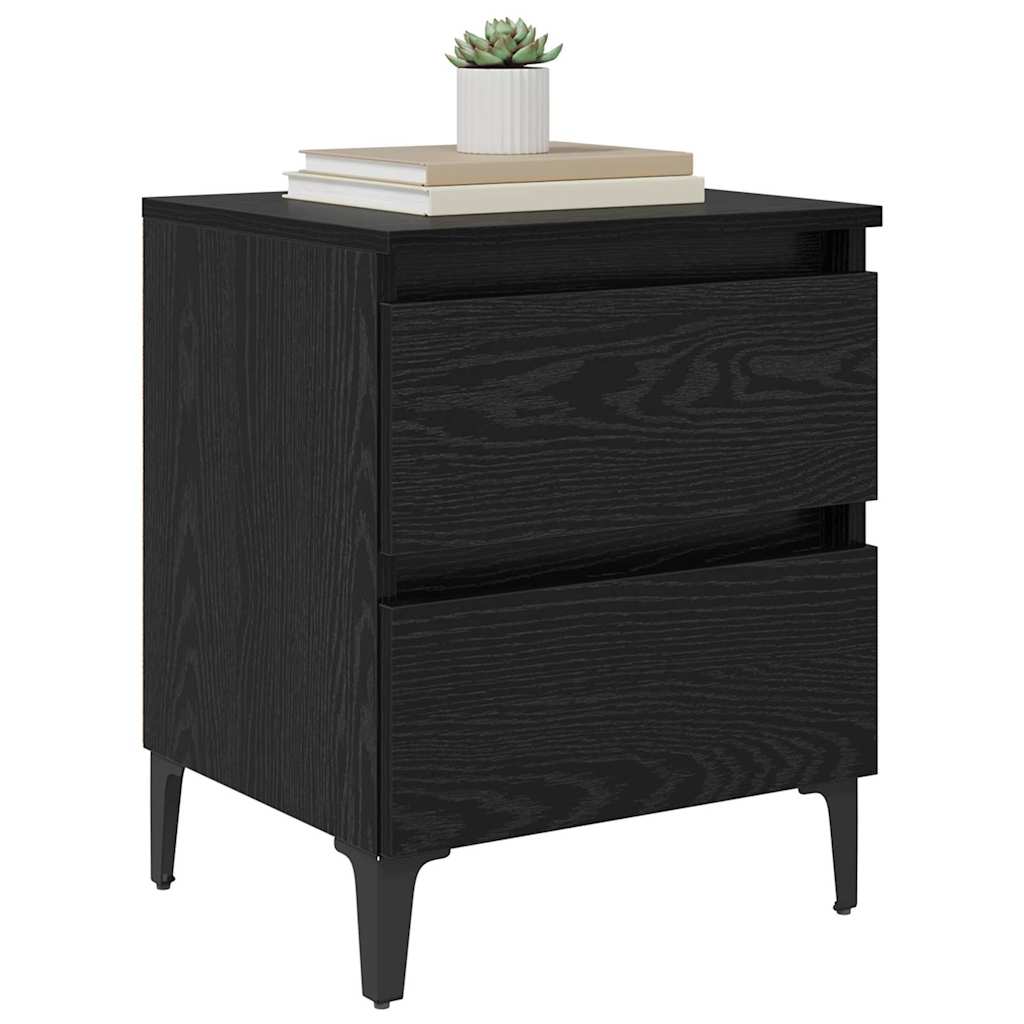 vidaXL Nachttisch Schwarz Eichen-Optik 40 x 35 x 50 cm Holzwerkstoff