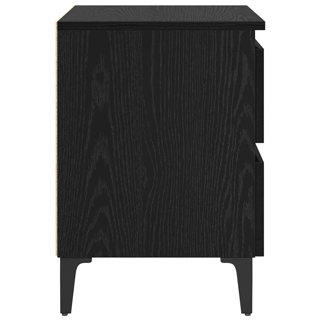 vidaXL Nachttisch Schwarz Eichen-Optik 40 x 35 x 50 cm Holzwerkstoff