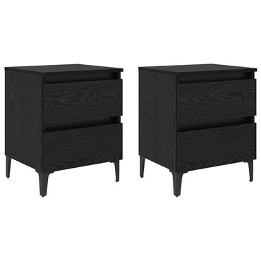 vidaXL Nachttisch 2 pcs Schwarz Eichen-Optik 40 x 35 x 50 cm