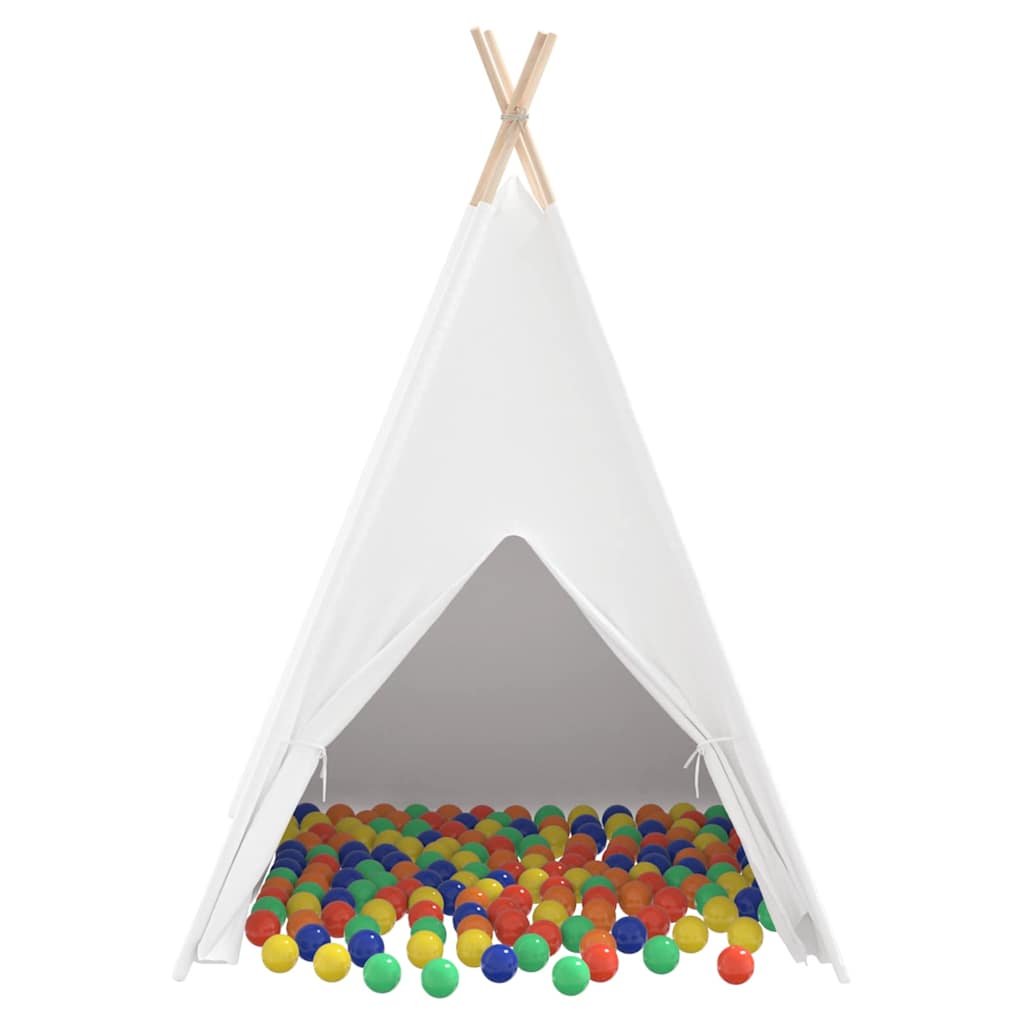 Teepee Zelt Weiß 120 x 120 x 150 cm Stoff und Plastik