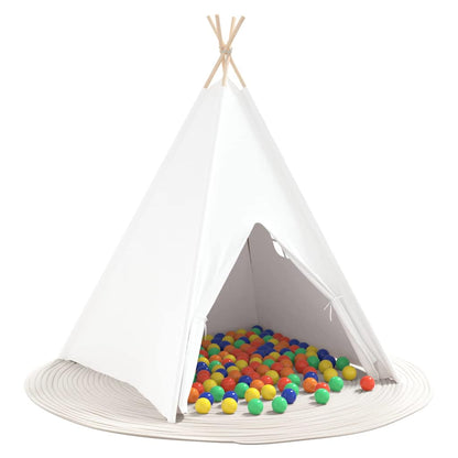 Teepee Zelt Weiß 120 x 120 x 150 cm Stoff und Plastik
