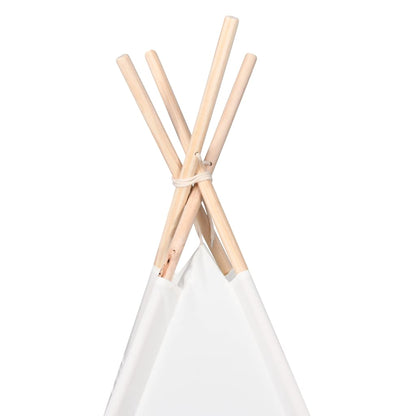 Teepee Zelt Weiß 120 x 120 x 150 cm Stoff und Plastik