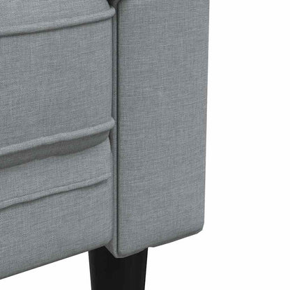 vidaXL Wohnzimmer Couch 2 pcs Hellgrau Stoff