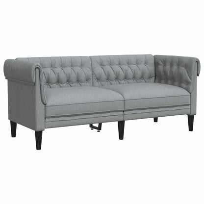 vidaXL Wohnzimmer Couch 2 pcs Hellgrau Stoff